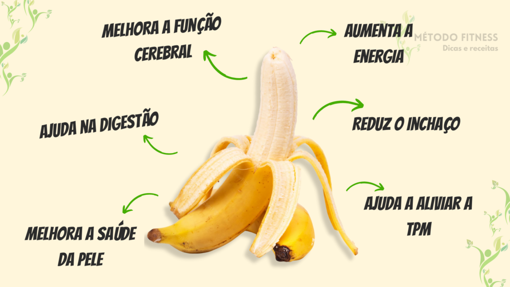 Os benefícios da banana, como aumentar a energia, o que ajuda a melhorar a TPM, como melhorar saúde da pele