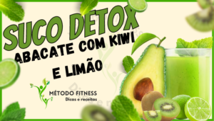Suco detox de abacate com kiwi e limão