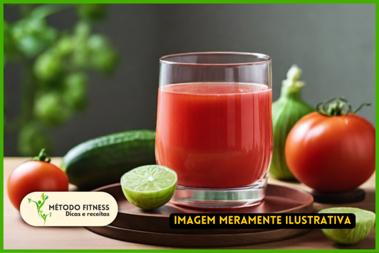 o suco de tomate, pepino e limão.